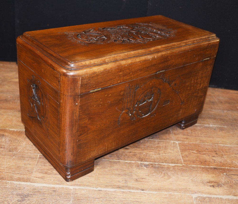 Antique Chinese Camphor Chest - Hand Carved Trunk Circa 1920 View XI