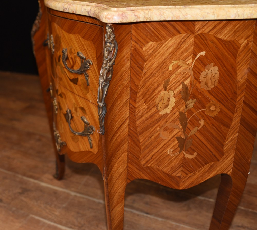 Antique French Commode Nightstand - Bombe Chest View IV