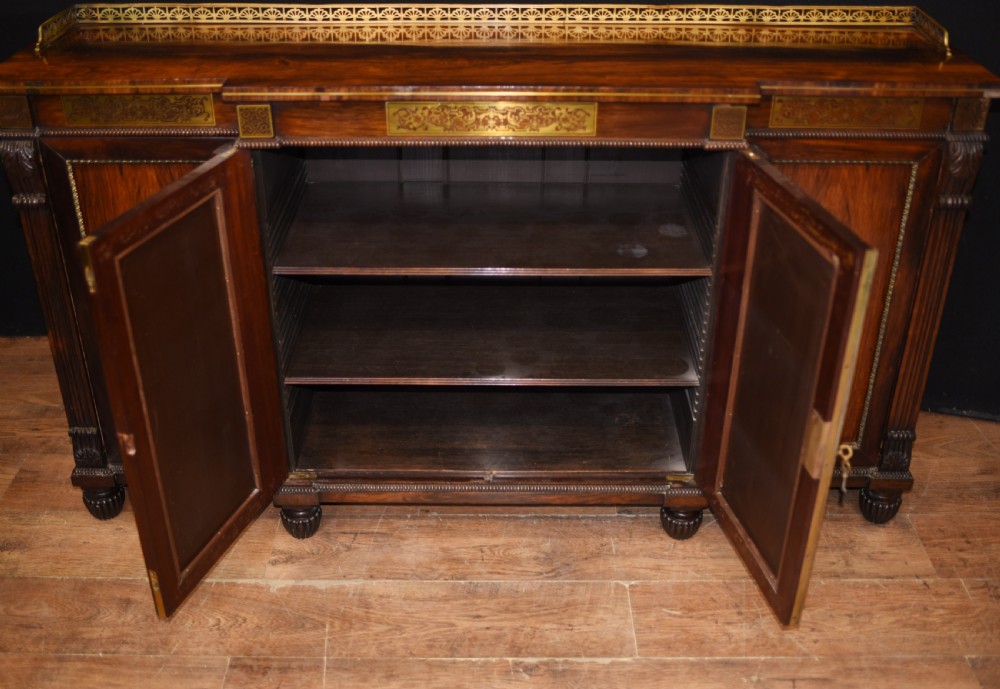Regency Chiffonier Sideboard in Rosewood Antique Circa 1810 View V