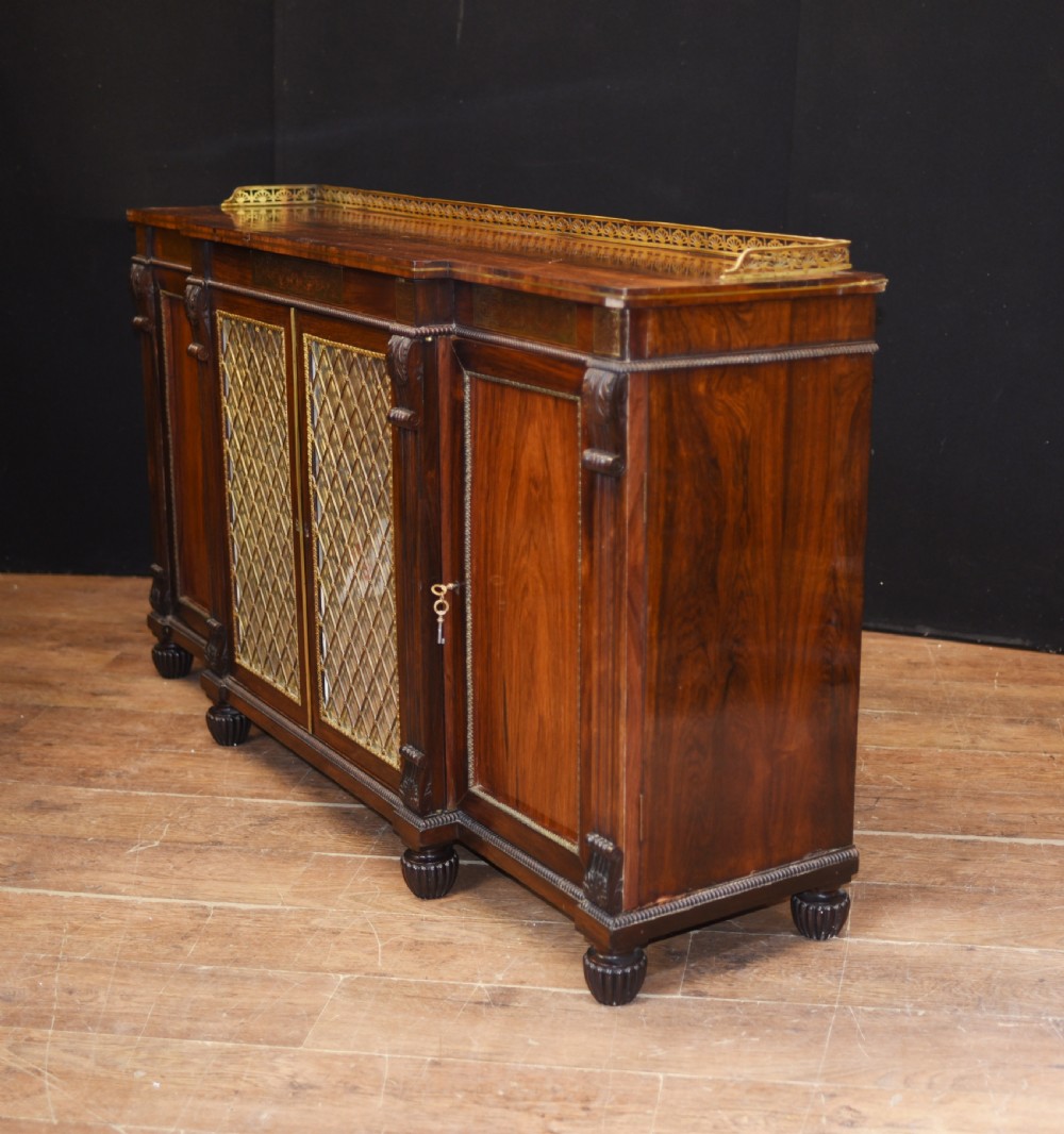 Regency Chiffonier Sideboard in Rosewood Antique Circa 1810 View VII