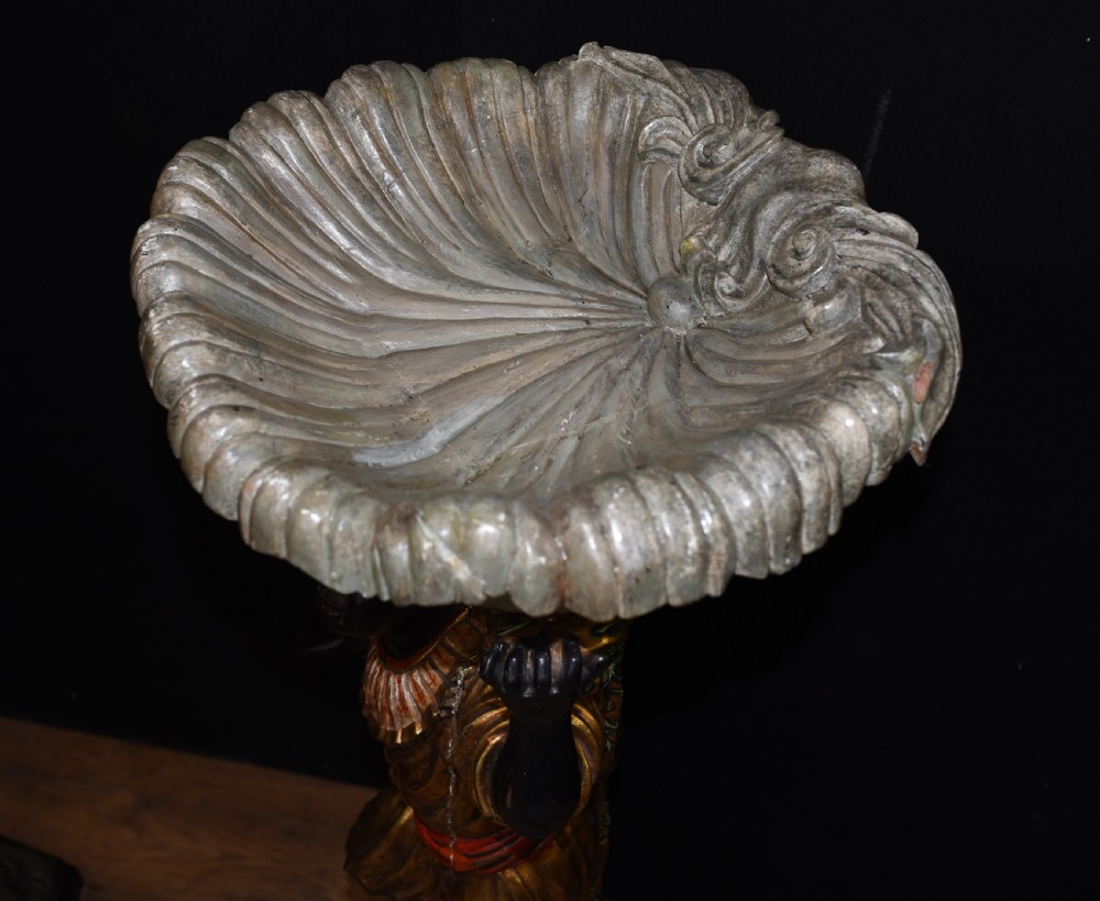 Pair Venetian Blackamoor Figurines - Antique Clam Shell Planter Stands View XI