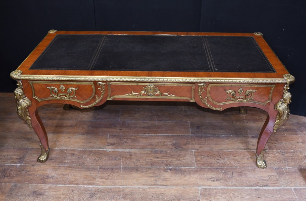 Antique Bureau Plat Desk - French Empire 1930 View II
