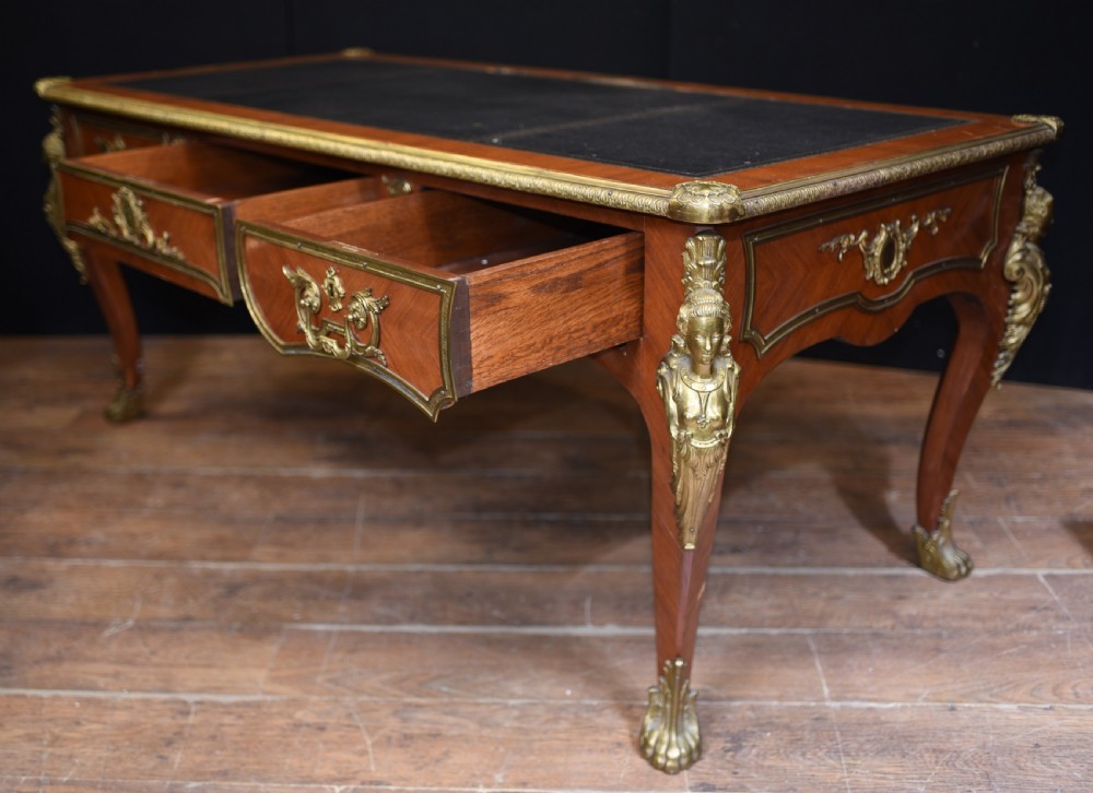 Antique Bureau Plat Desk - French Empire 1930 View VII