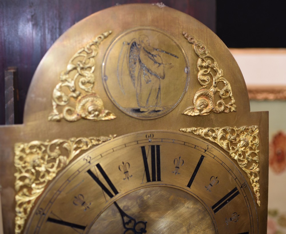 Antique Grandfather Clock 1910 - Edwardian Brass Face View VII