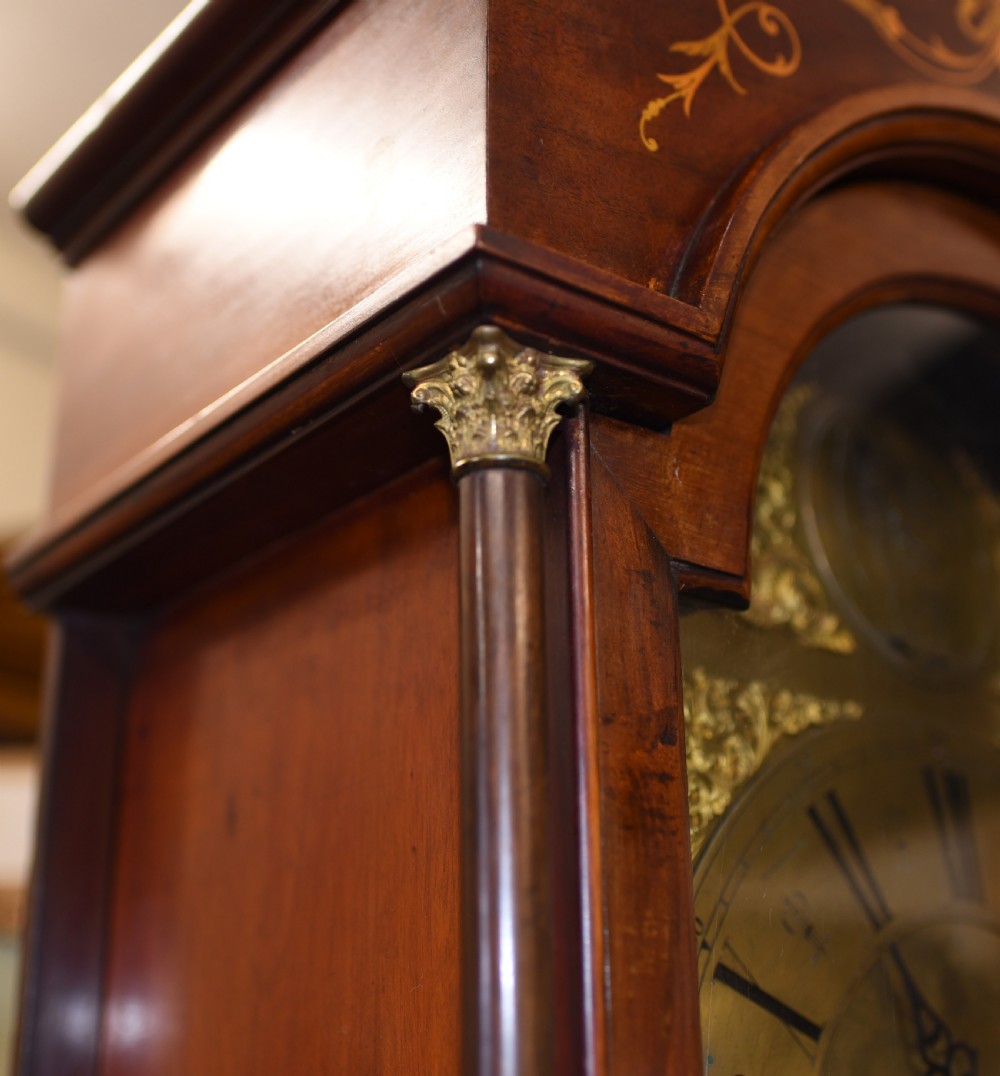 Antique Grandfather Clock 1910 - Edwardian Brass Face View XII