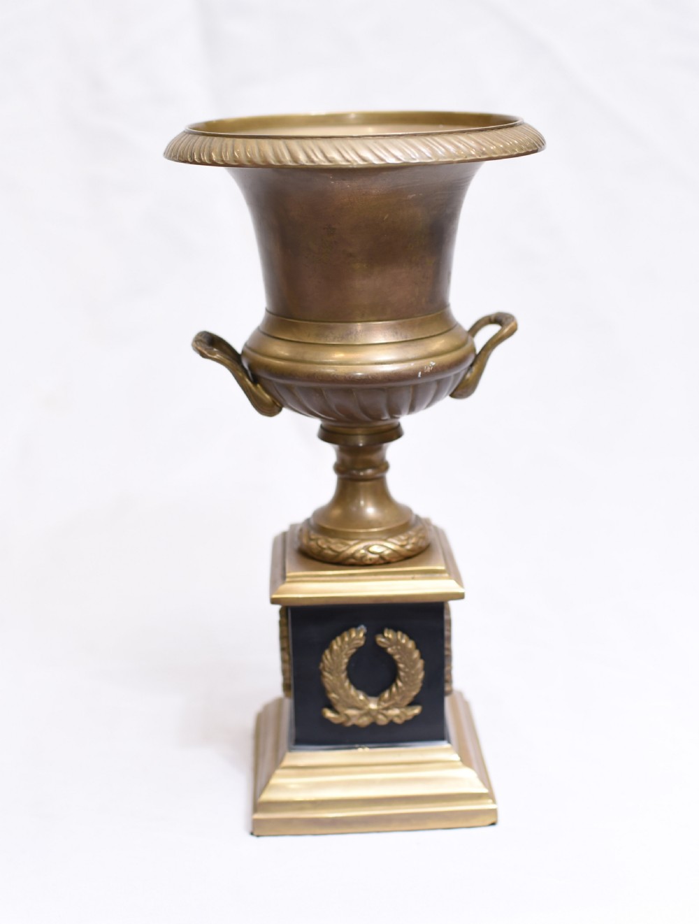 Pair Antique Bronze Campana Urns - French Empire Medici View II