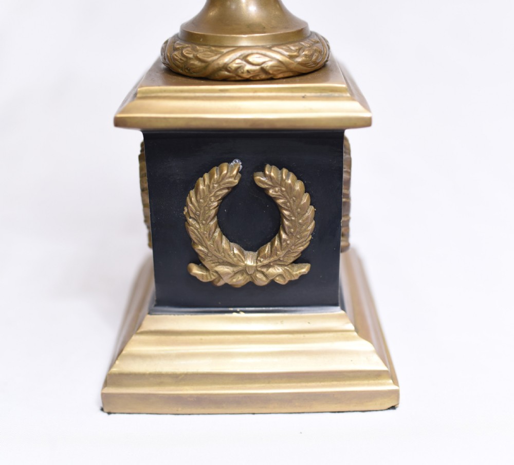 Pair Antique Bronze Campana Urns - French Empire Medici View III