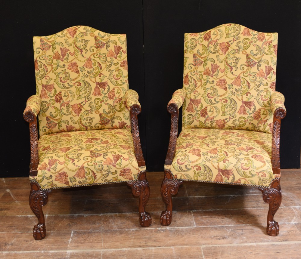 Pair English Antique Arm Chairs View II