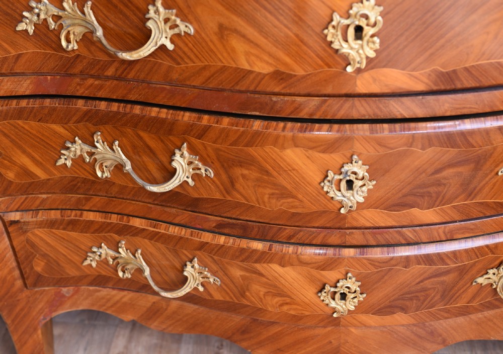 French Chest of Drawers - Antique Kingwood Bombe Commode View III