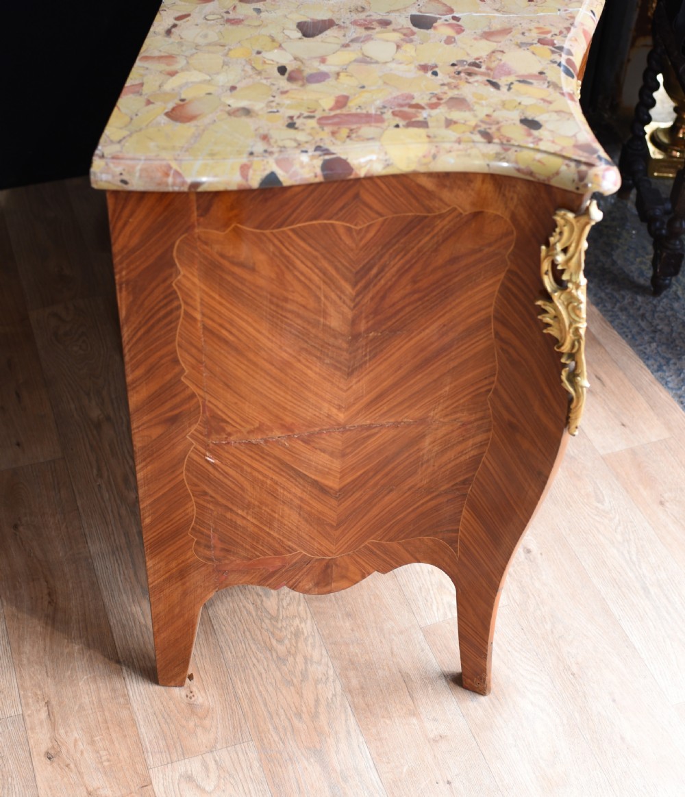 French Chest of Drawers - Antique Kingwood Bombe Commode View VIII