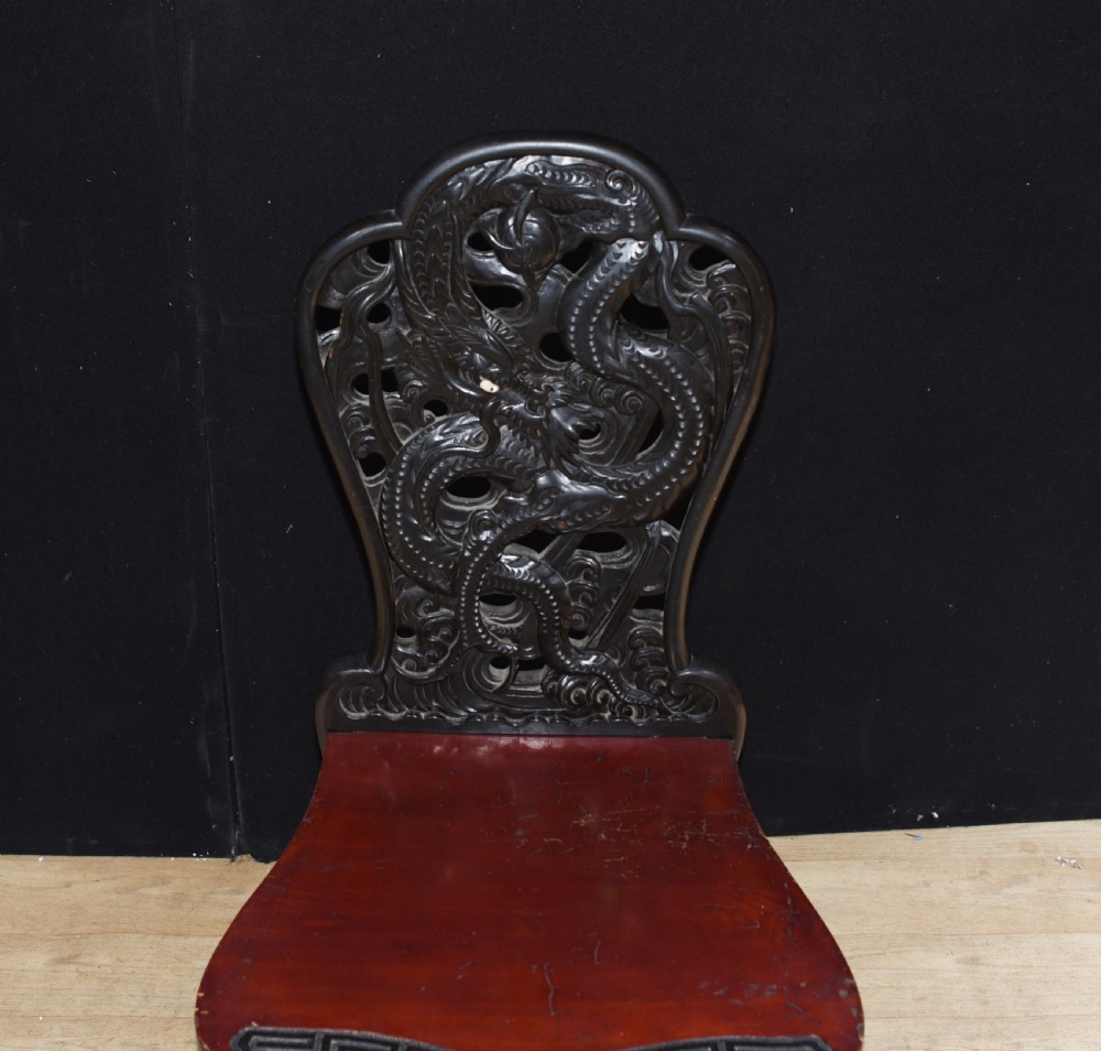Antique Japanese Desk and Chair Set - Carved Hardwood 1880 View XVIII