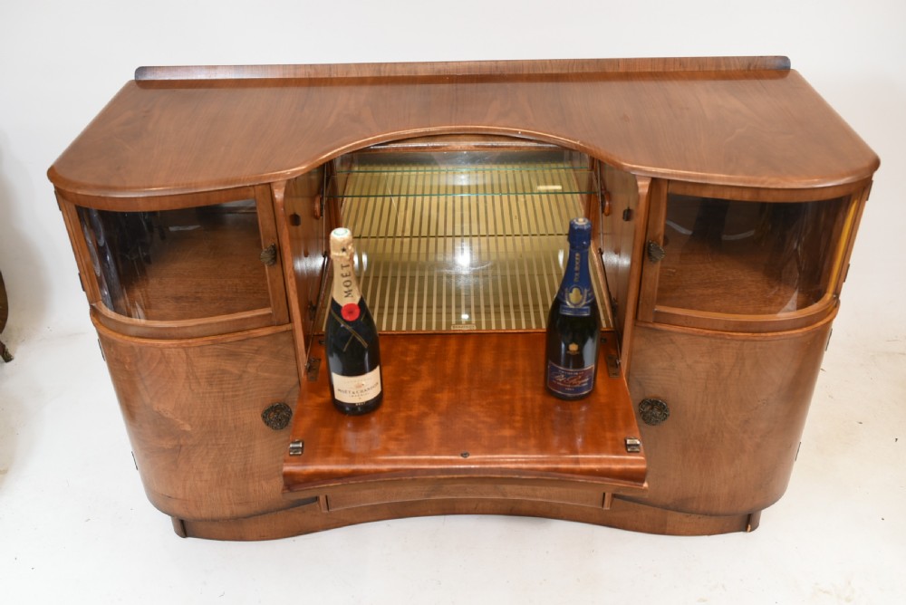 Art Deco Drinks Cabinet Walnut Vintage 1930s View VII
