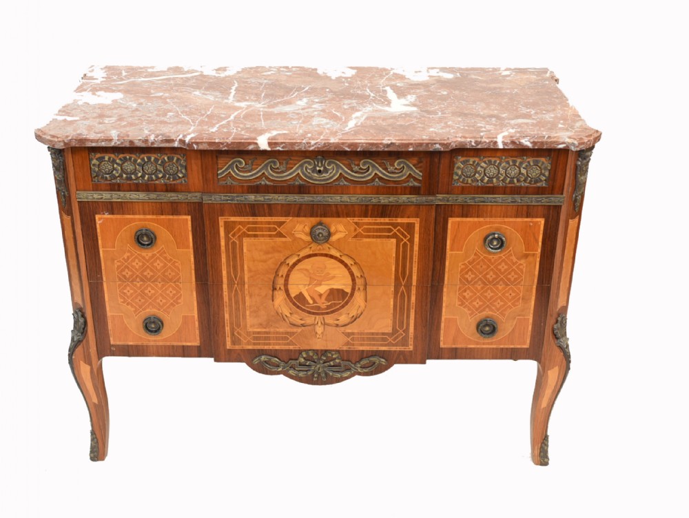 Scandanavian Commode Marquetry Chest of Drawers 1920