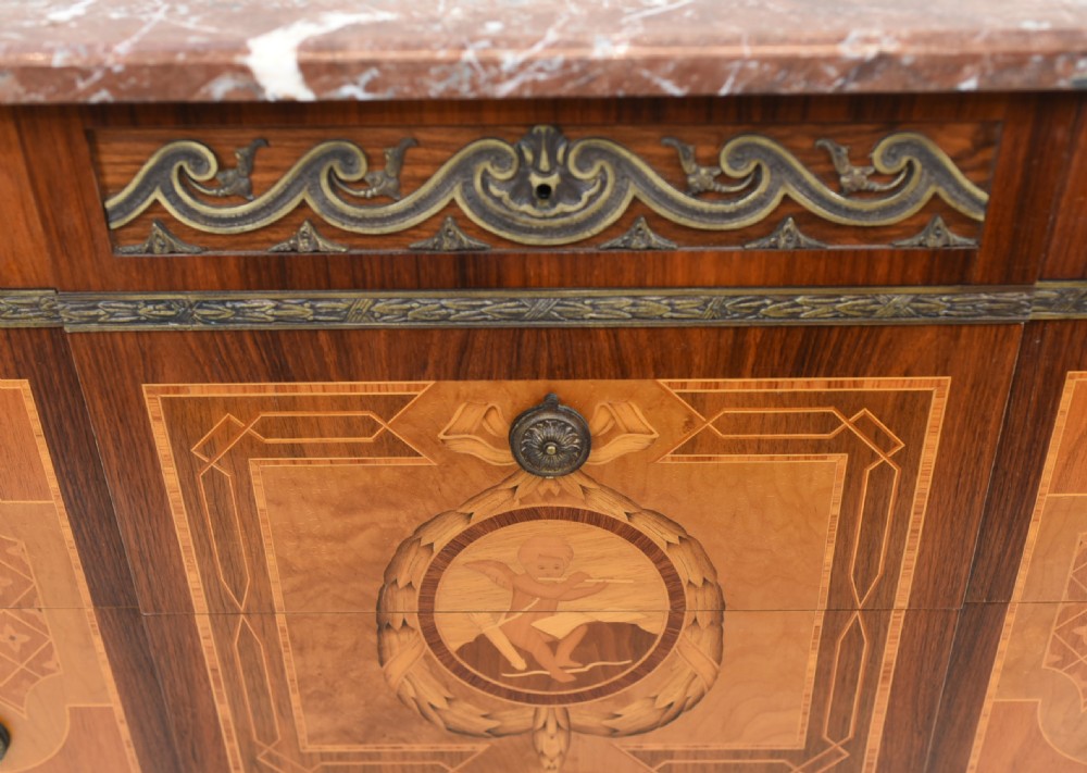 Scandanavian Commode Marquetry Chest of Drawers 1920 View VI