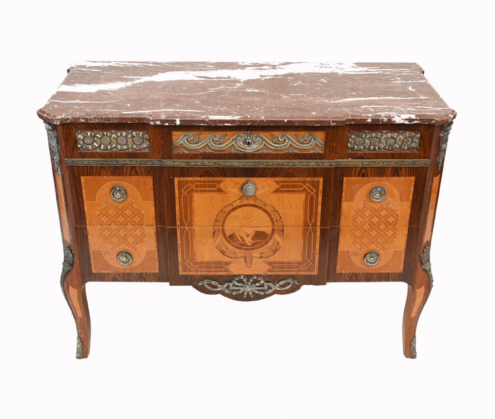 Neo Classical Swedish Commode Marquetry Chest of Drawers Scandanavian