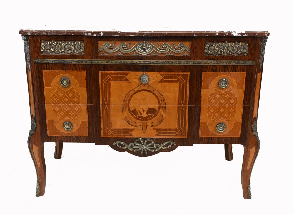 Neo Classical Swedish Commode Marquetry Chest of Drawers Scandanavian View IV