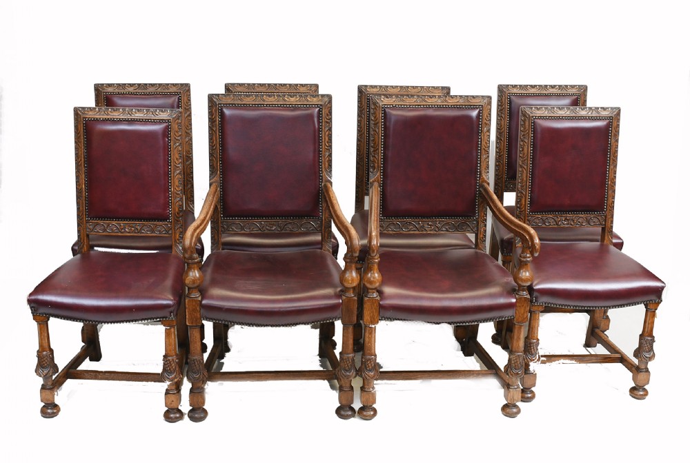 Set Oak Dining Chairs English Antique Farmhouse Furniture