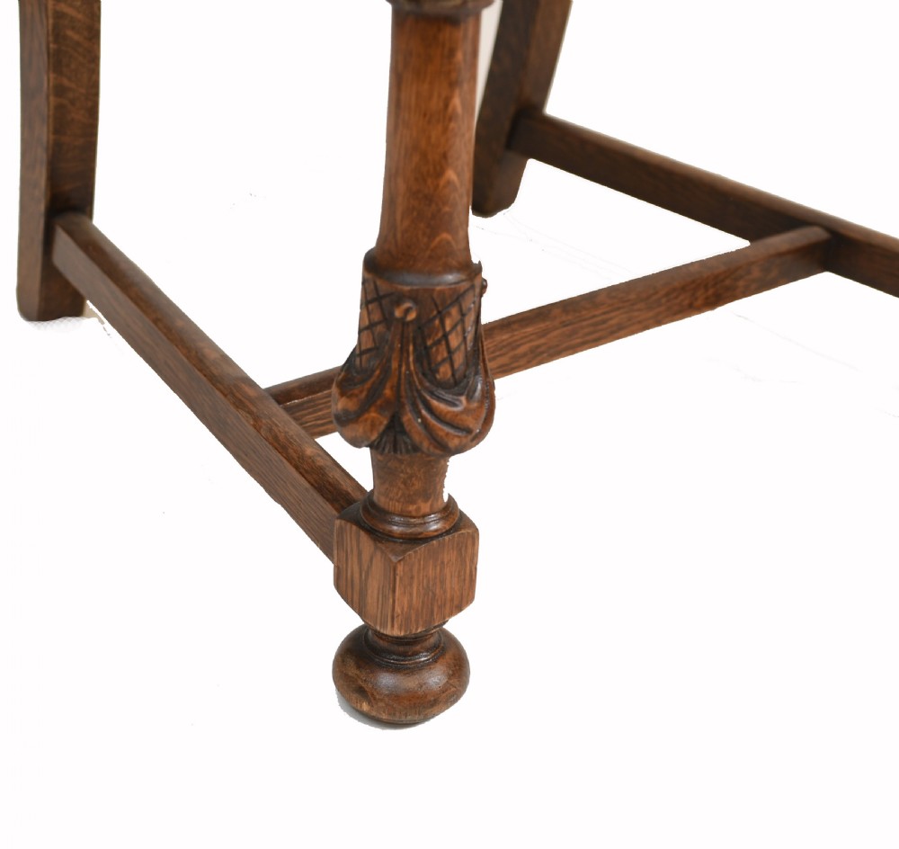 Set Oak Dining Chairs English Antique Farmhouse Furniture View IX