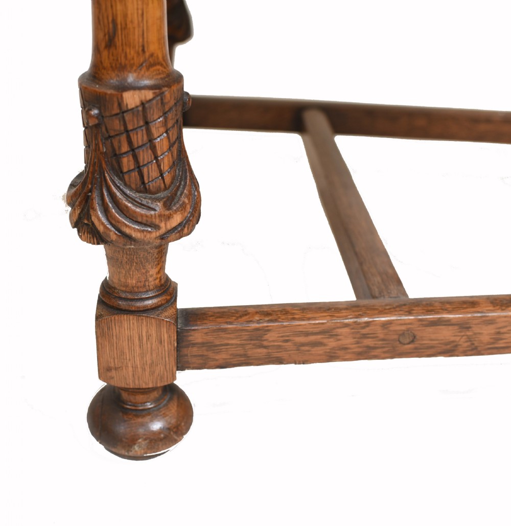 Set Oak Dining Chairs English Antique Farmhouse Furniture View XII