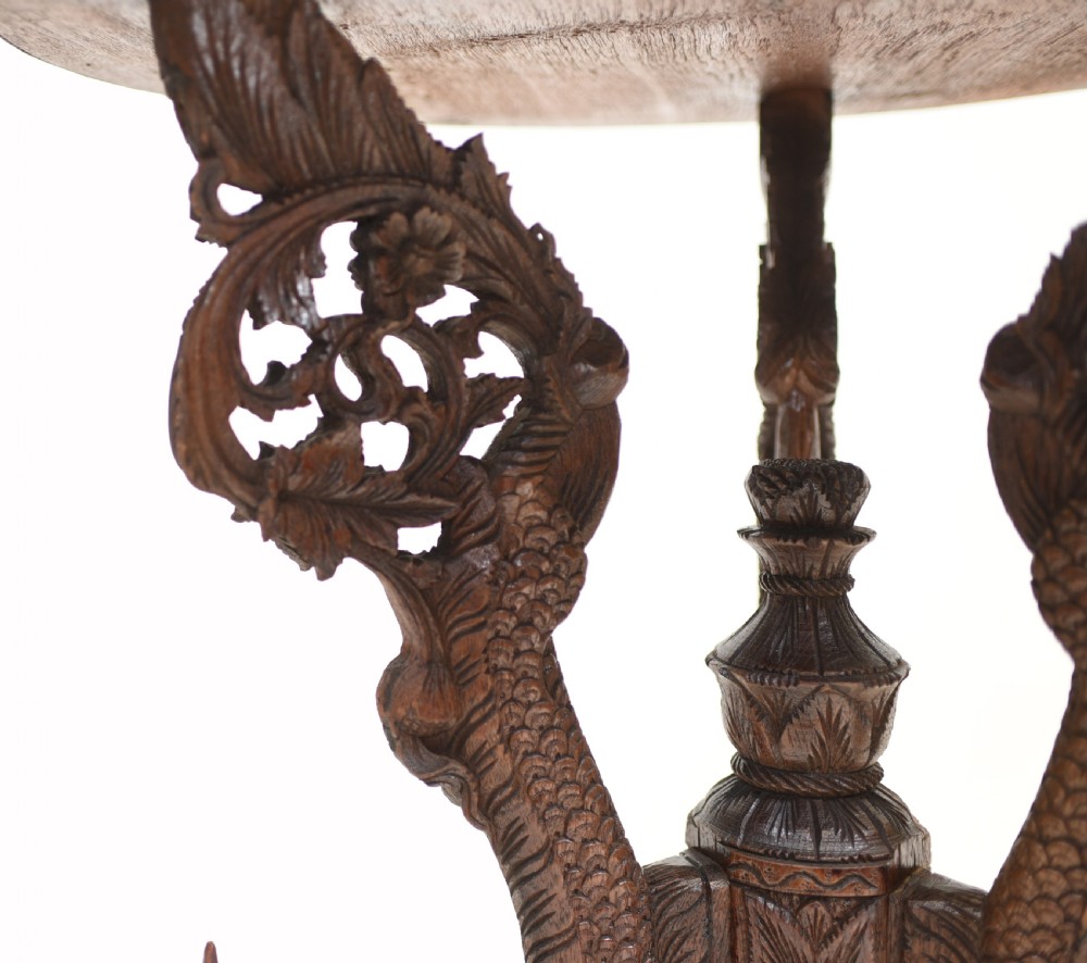 Burmese Side Table Antique Carved Burma Furniture View VII