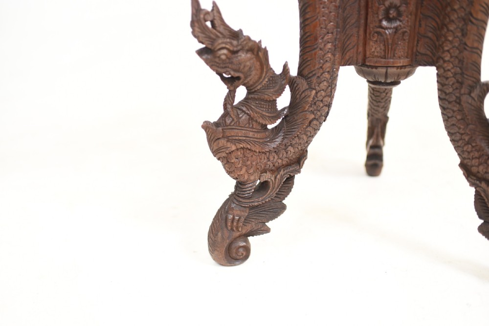 Burmese Side Table Antique Carved Burma Furniture View IX