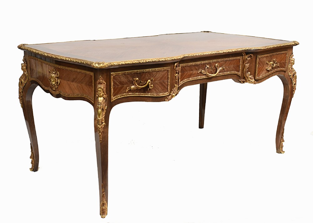 French Bureau Plat Antique Desk  View V