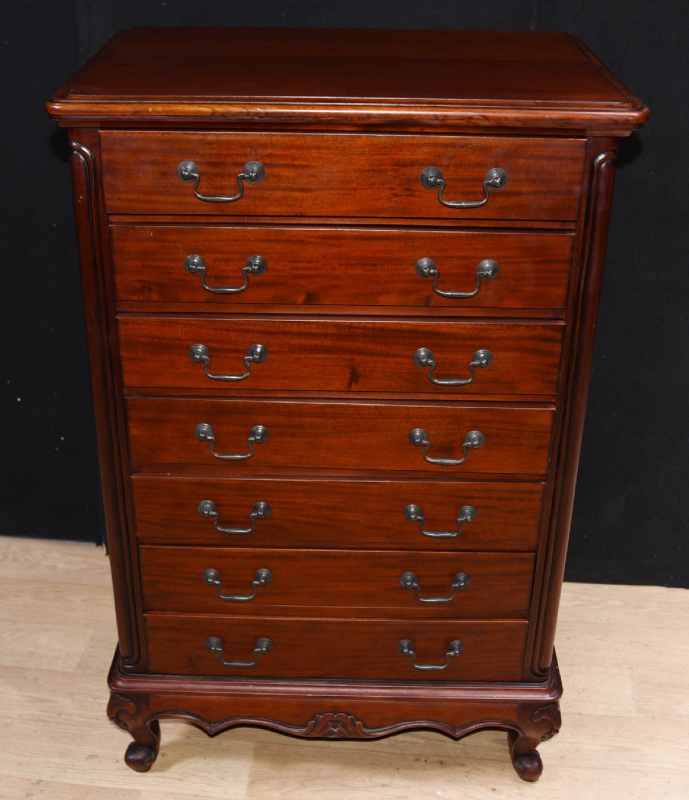 Antique Wellington Chest Drawers Mahogany 1890