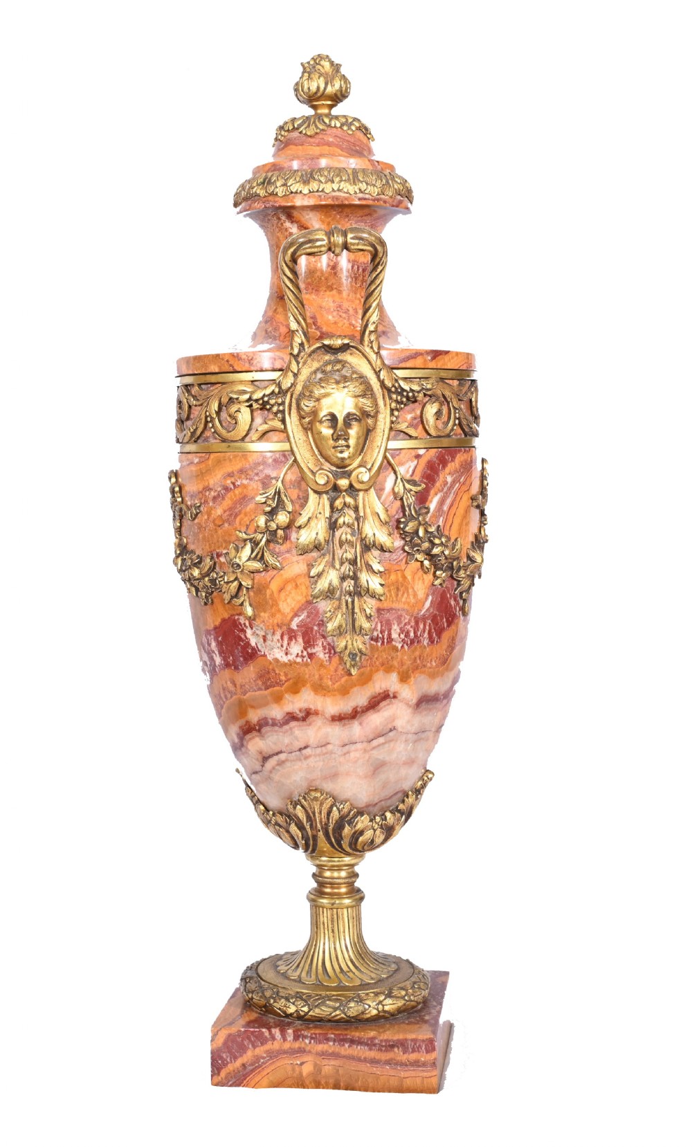 Pair French Marble Urns Amphora Cassolettes Empire 1890 View VIII
