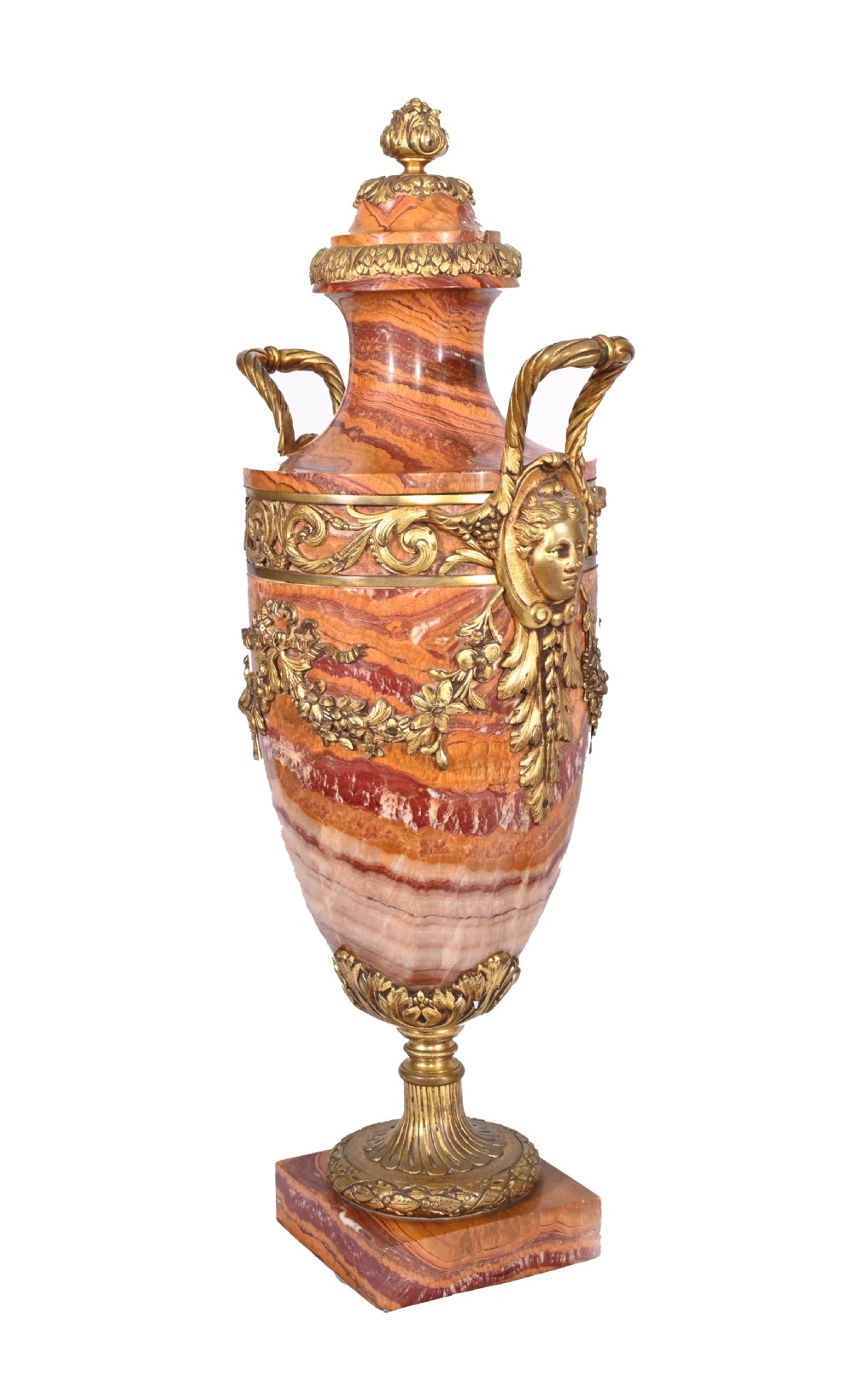 Pair French Marble Urns Amphora Cassolettes Empire 1890 View IX