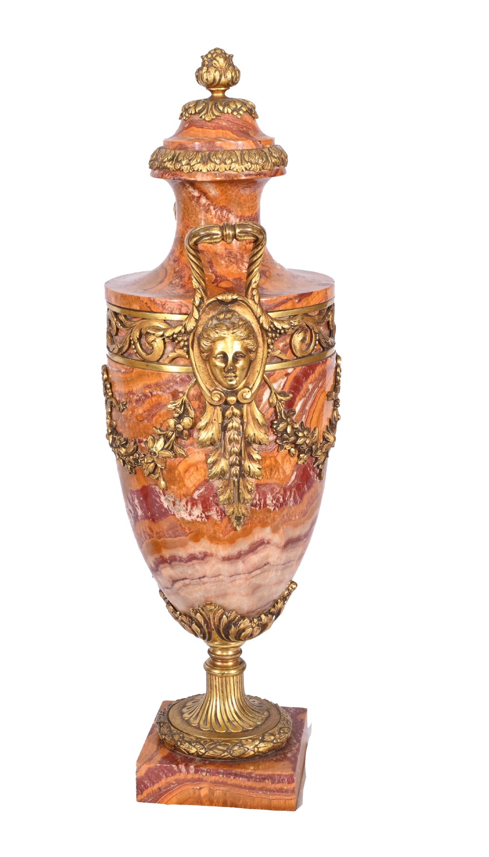 Pair French Marble Urns Amphora Cassolettes Empire 1890 View XII