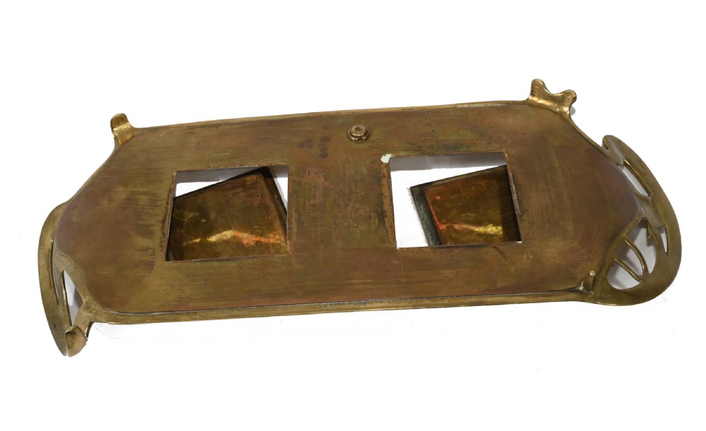 Vintage Art Nouveau Inkwell Brass 1930s View VII