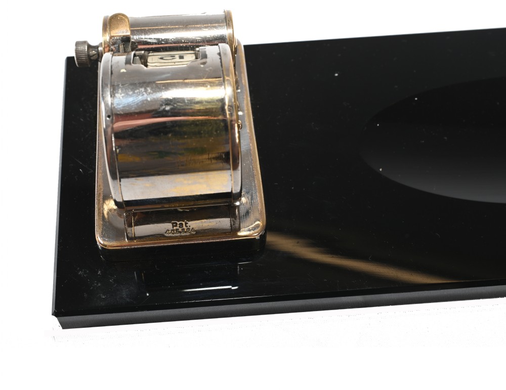 Art Deco Inkwell Desk Calendar 1930s Marble View IX