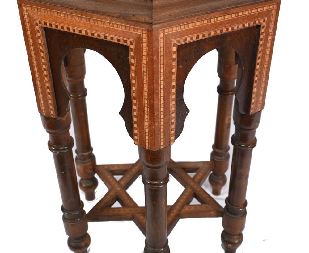 Damascan Side Table Octagonal Arabic Interiors Inlay View V