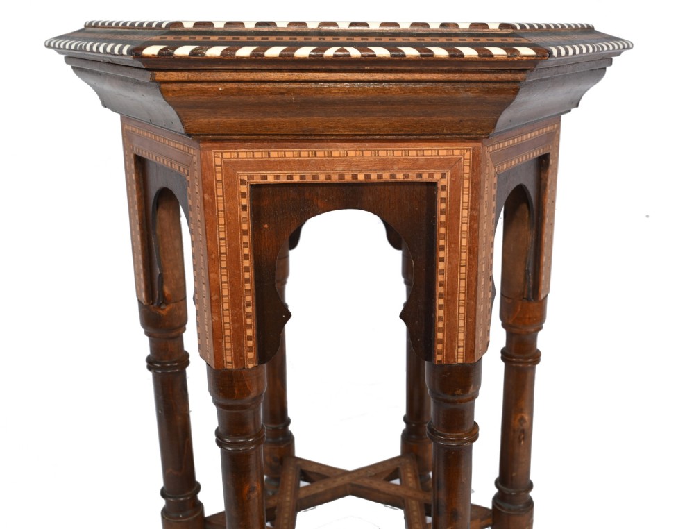 Damascan Side Table Octagonal Arabic Interiors Inlay View IX