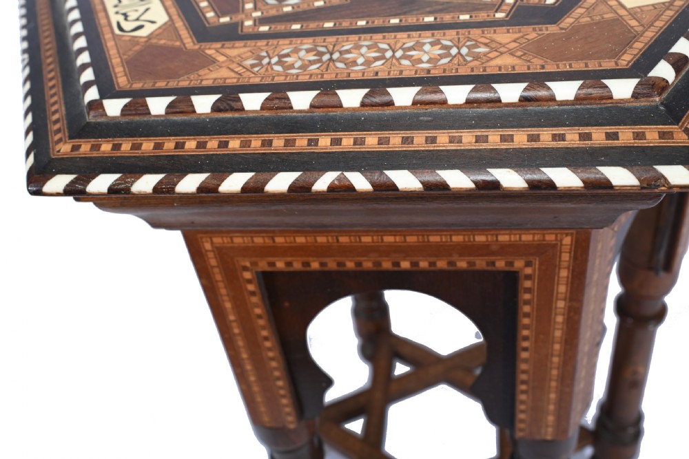 Damascan Side Table Octagonal Arabic Interiors Inlay View X