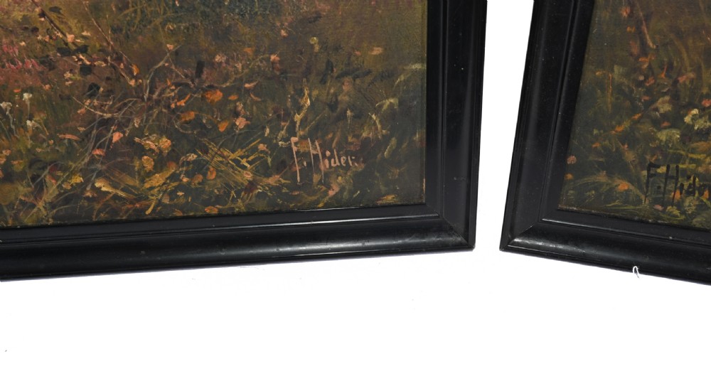 Pair Romantic Oil Paintings English Landscape Barnstable Devon View IV