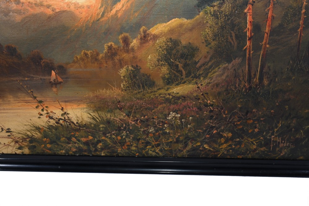 Pair Romantic Oil Paintings English Landscape Barnstable Devon View V