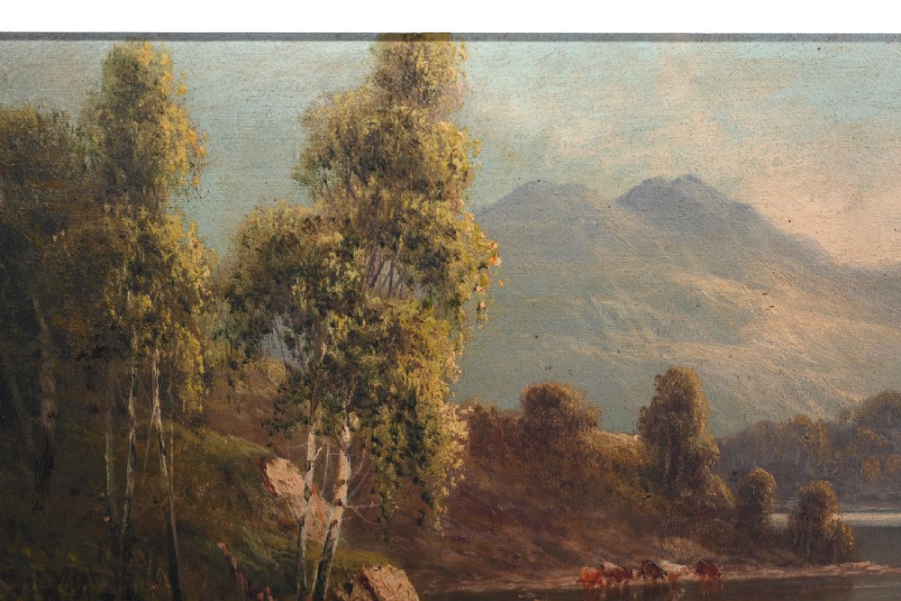 Pair Romantic Oil Paintings English Landscape Barnstable Devon View VIII