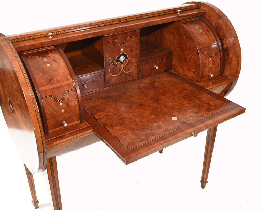 Art Deco Desk and Chair Set Roll Top Bureau 1920s Vintage View V