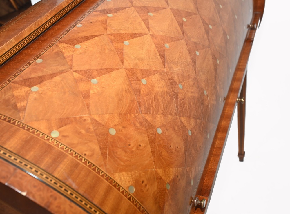 Art Deco Desk and Chair Set Roll Top Bureau 1920s Vintage View IX