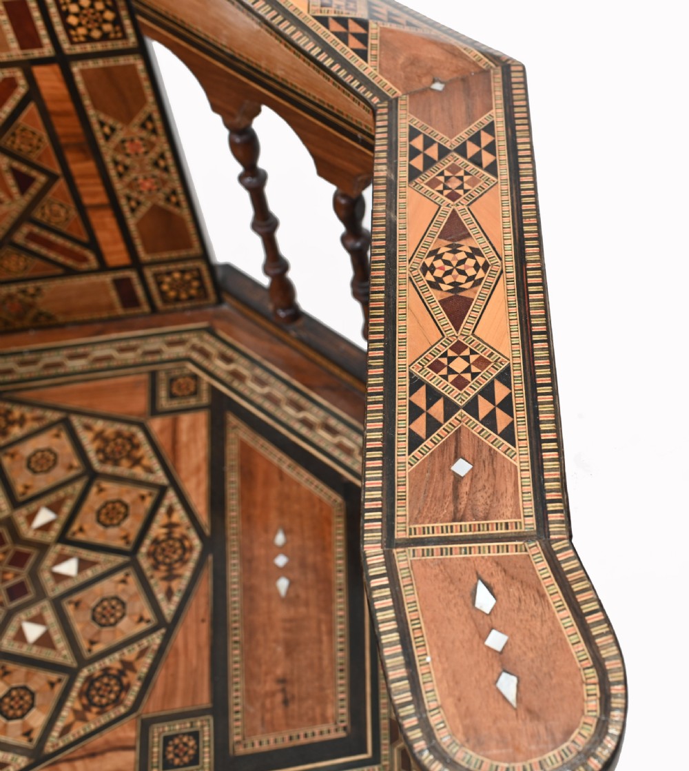 Pair Damascan Chairs Inlay Arabic Syrian Interiors 1920 View IV