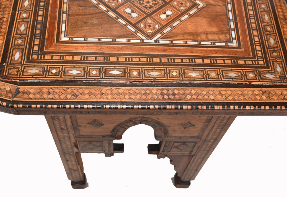 Arabic Arm Chair Antique Damascan Furniture Inlay 1920 View V