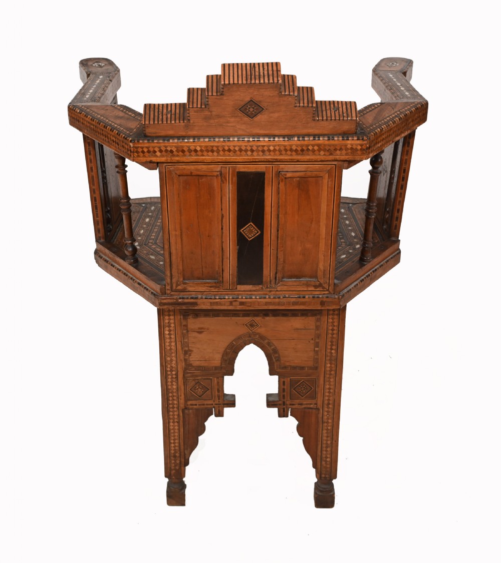 Arabic Arm Chair Antique Damascan Furniture Inlay 1920 View VIII