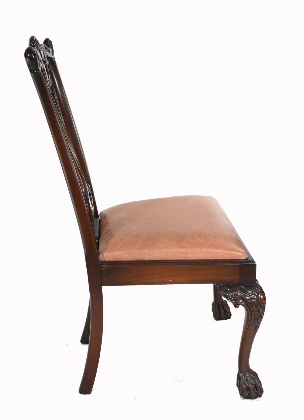 Set Chippendale Dining Chairs Mahogany Antique 1890 Ball Claw View IX