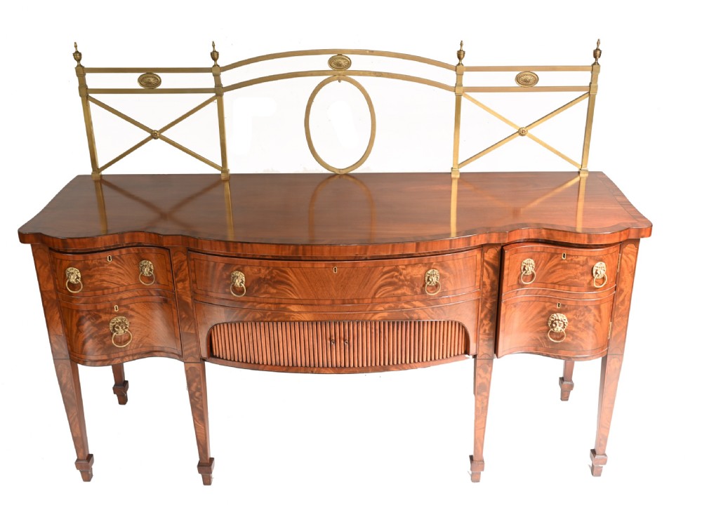 Georgian Sideboard Mahogany Server Brass Gallery 1880 View II
