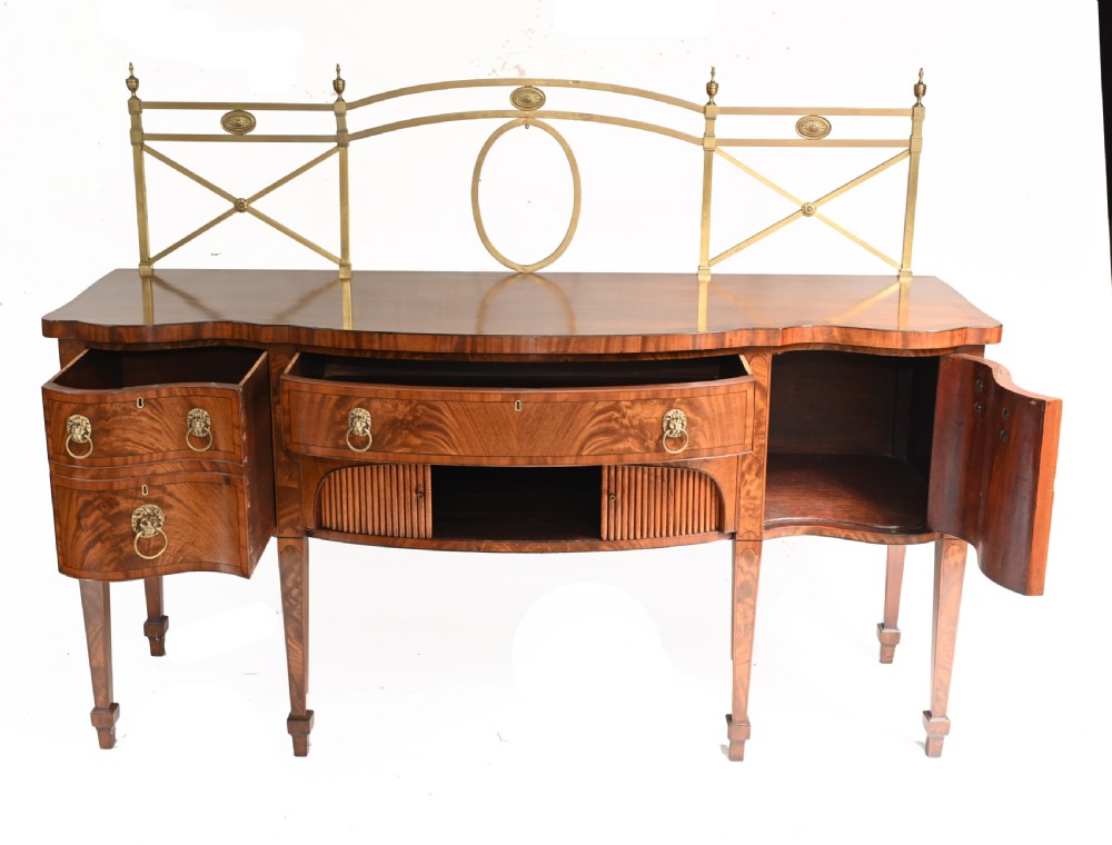 Georgian Sideboard Mahogany Server Brass Gallery 1880 View IX