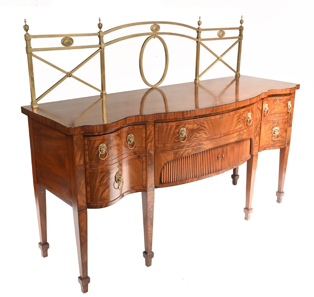 Georgian Sideboard Mahogany Server Brass Gallery 1880 View X