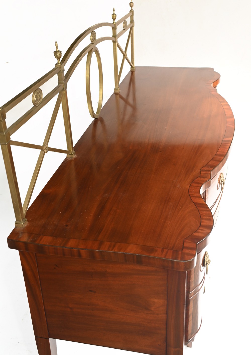 Georgian Sideboard Mahogany Server Brass Gallery 1880 View XIII