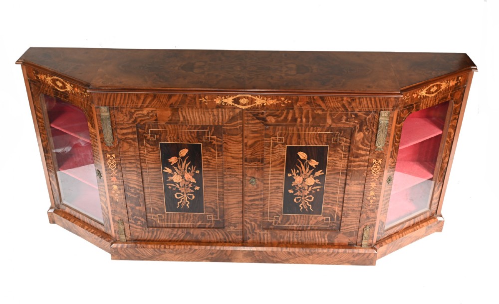 Victorian Credenza Walnut Sideboard Cabinet 1880 View III