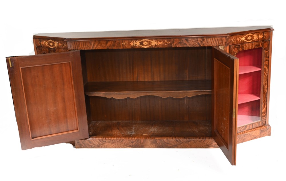 Victorian Credenza Walnut Sideboard Cabinet 1880 View IX